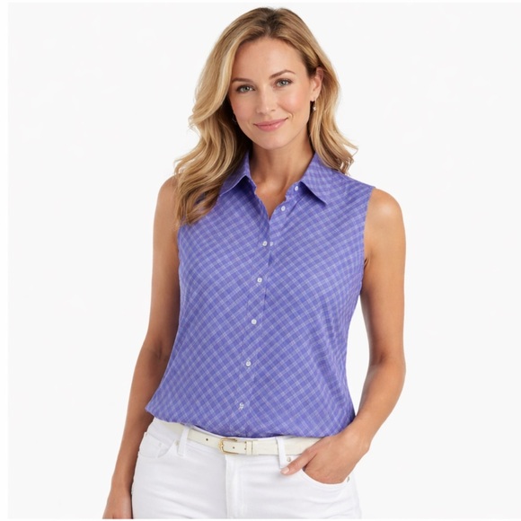 Escada Tops - [Escada Sport] Purple Plaid Button Down Top